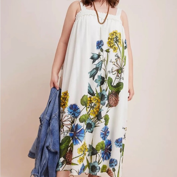 Anthropologie Maeve Beaujardin Maxi Dress Size S Boho Floral Pockets! NWT - Picture 6 of 12